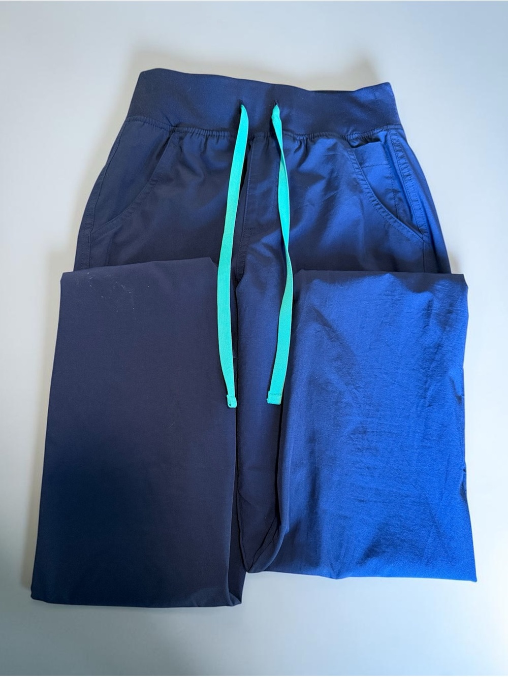 Figs Navy Blue High waisted yola Freex lined scrub pants